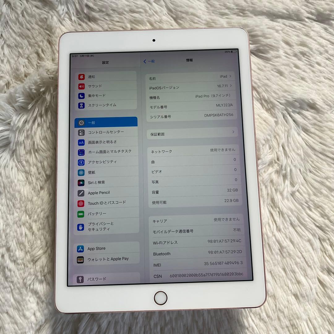 【完動品】iPad Pro 9.7 32GB SIMフリー 【即発送】【付属品】