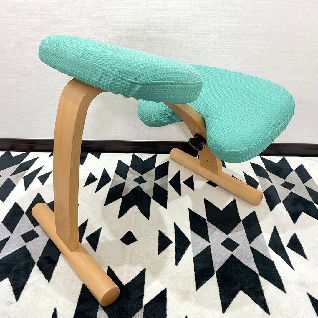 バランスラボ バランスチェア バランスイージー ライトグリーン 中古品 緑カバー