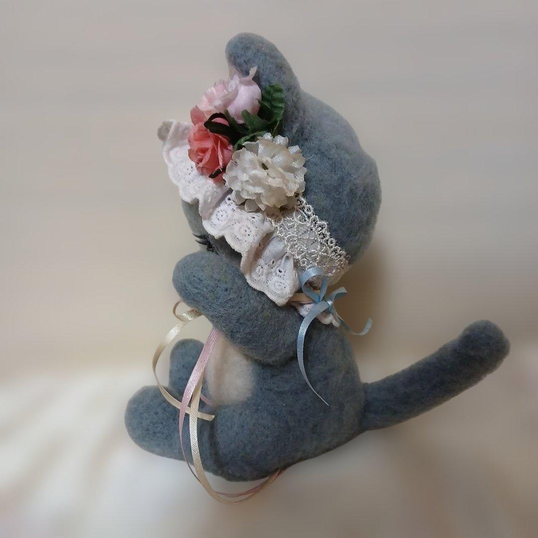 作家様　羊毛フェルト　グレーねこちゃん