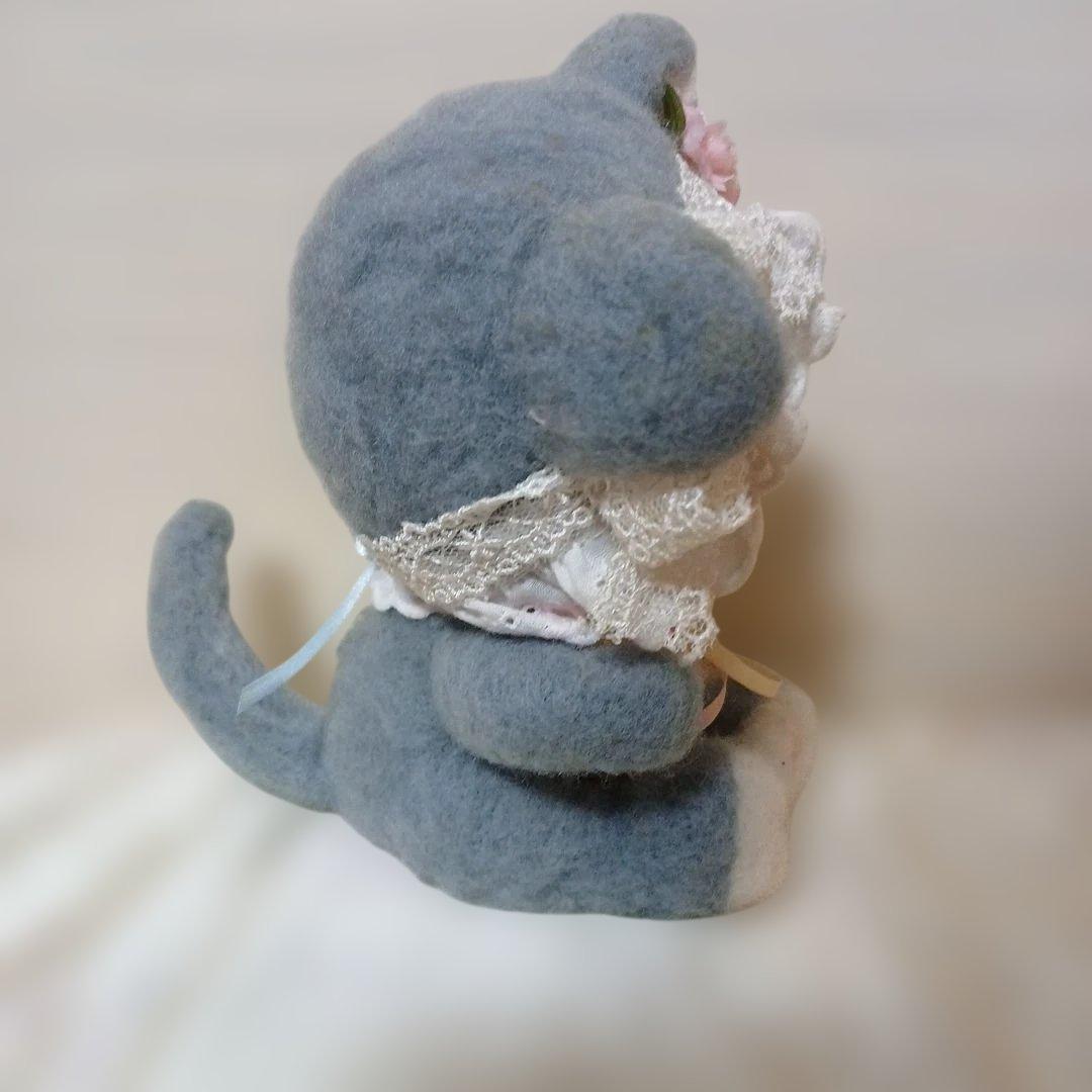 作家様　羊毛フェルト　グレーねこちゃん