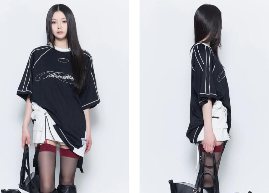 トップス message uni THEREDTHREAD black