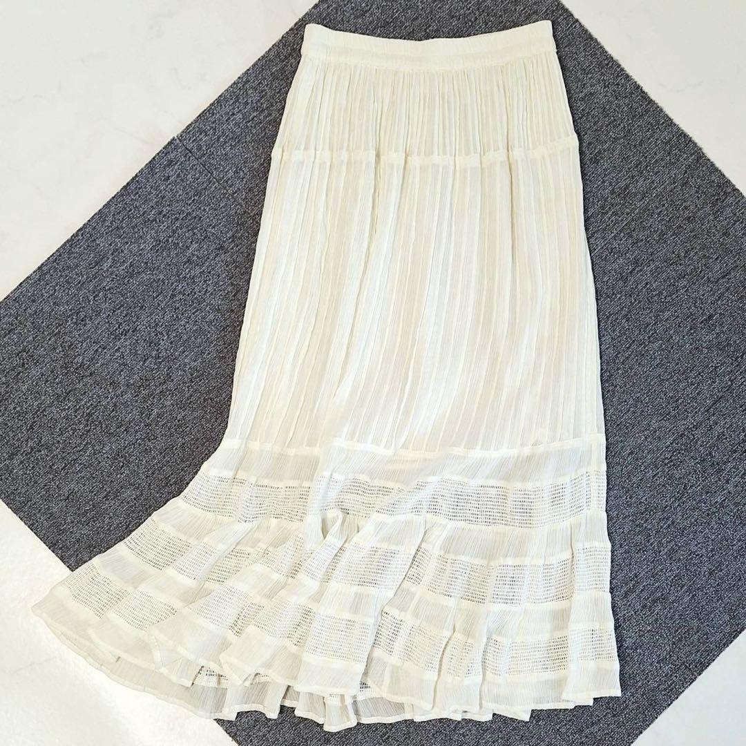 A2135【新品タグ付き】plageプラージュ クレープティアードスカート M