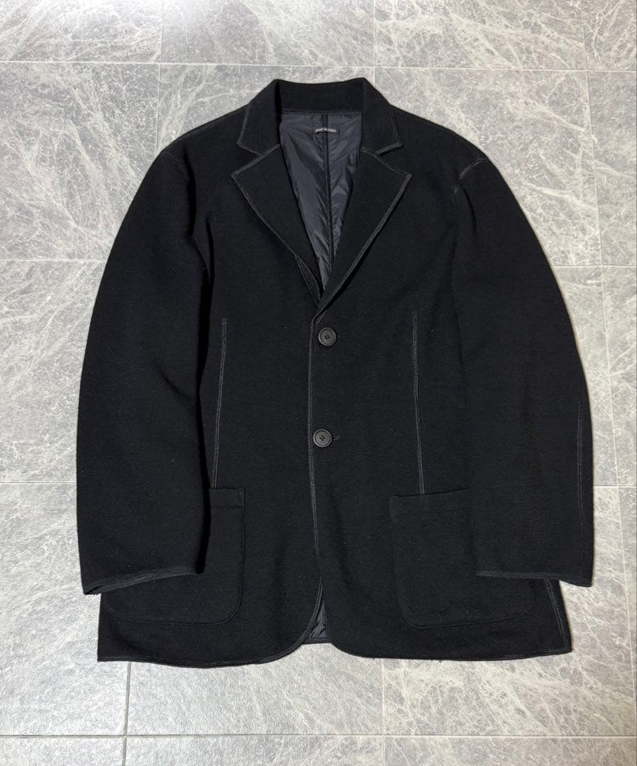 GIORGIO ARMANI アルマーニ ナイロン ウールニットジャケット 54