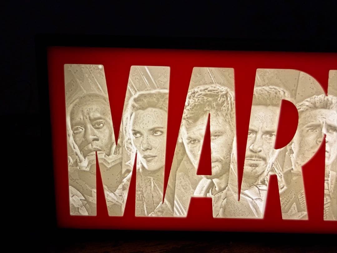 MARVEL マーベル ロゴライト 光量調整 リモコン付き