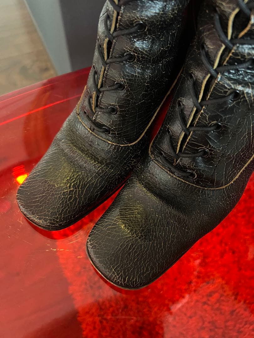 靴 2001aw cracked leather boots