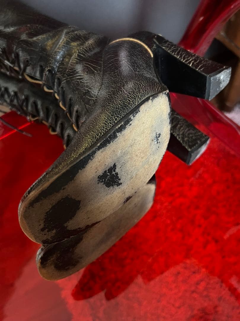 靴 2001aw cracked leather boots