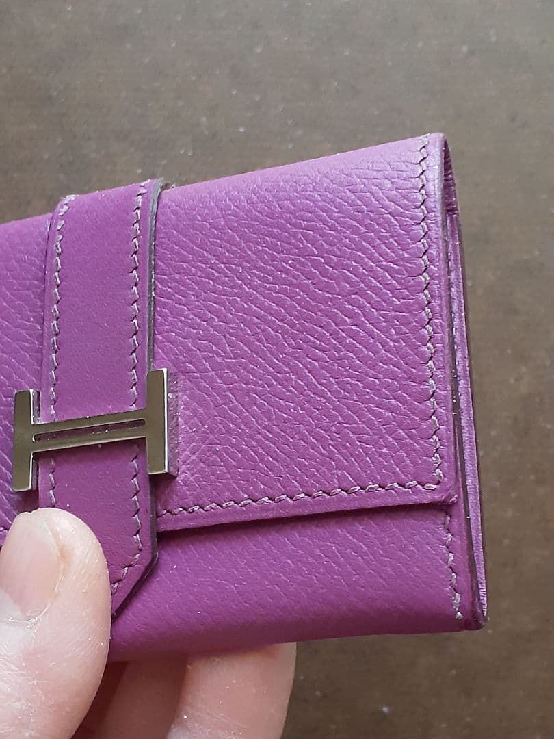 HERMES ベアン 名刺入れ シルバー金具