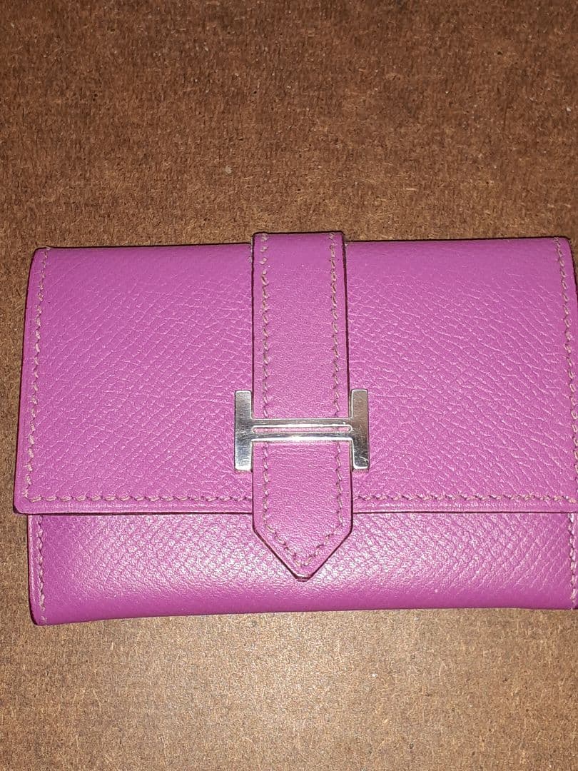 HERMES ベアン 名刺入れ シルバー金具
