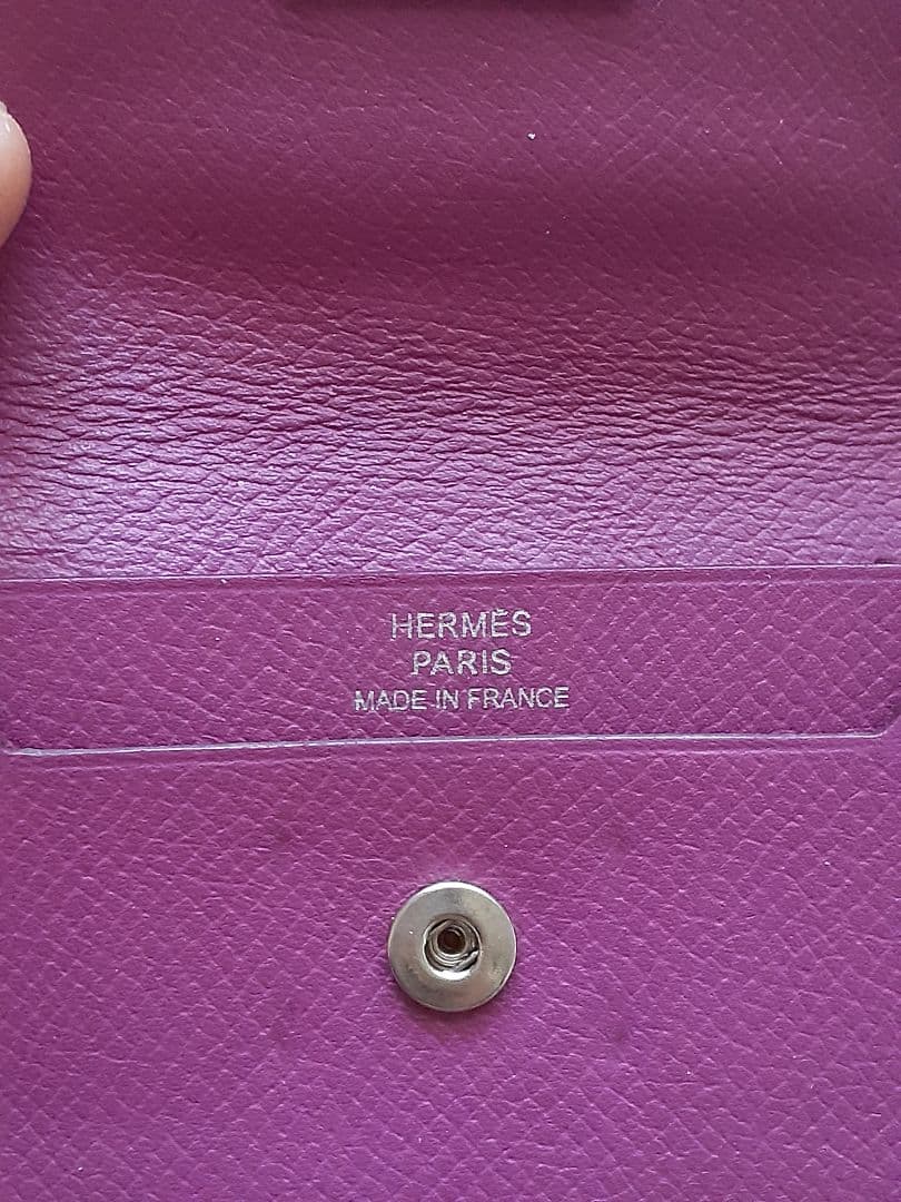 HERMES ベアン 名刺入れ シルバー金具
