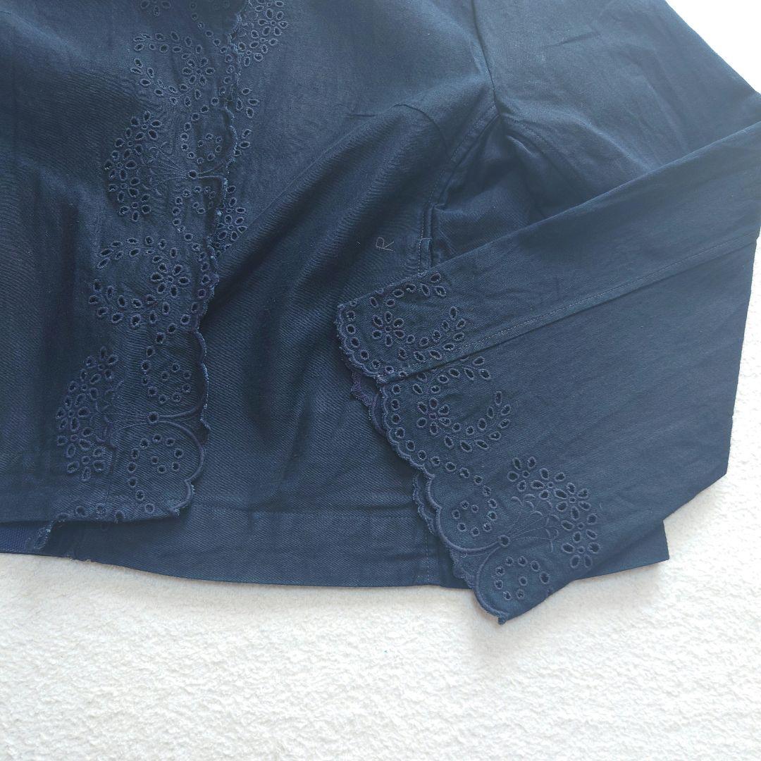 ４５Ｒ 藍納戸粟サテンのカットワークAKIYAボレロ