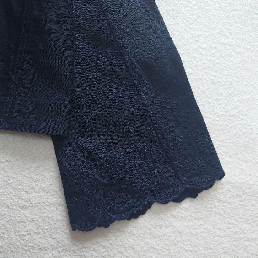 ４５Ｒ 藍納戸粟サテンのカットワークAKIYAボレロ