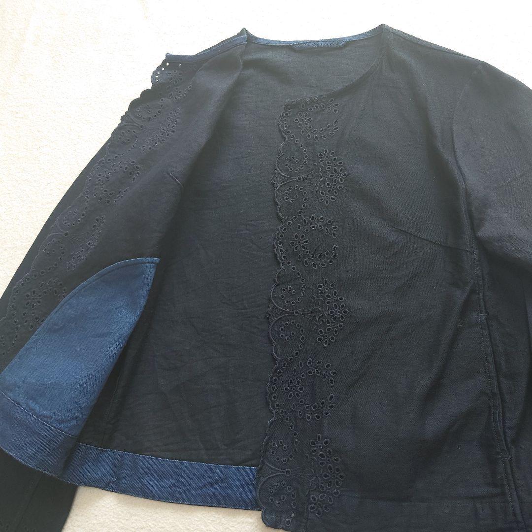 ４５Ｒ 藍納戸粟サテンのカットワークAKIYAボレロ