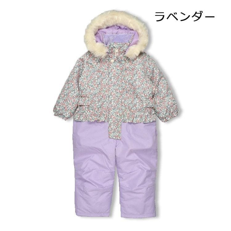 ななまる　新品110小花柄切替スノーコンビ・スノーウェア