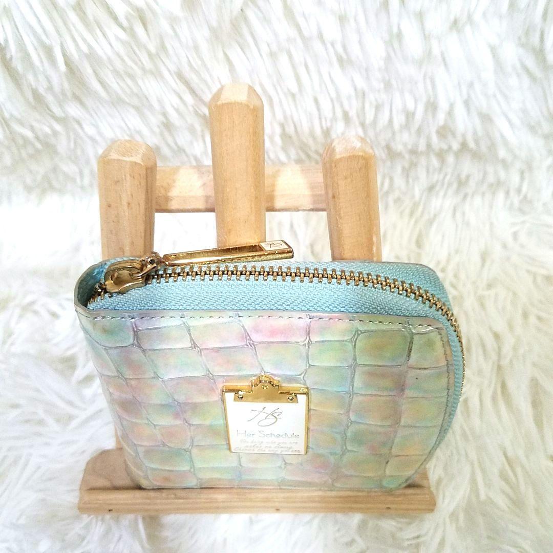 【極美品】Her Schedule 二つ折り財布 エナメル レザー マルチカラー