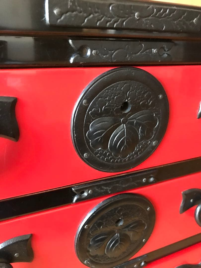 岩谷堂箪笥　姫箪笥　 赤黒呂塗 小物入れ　南部鉄金具 整理タンス　鏡面仕上げ