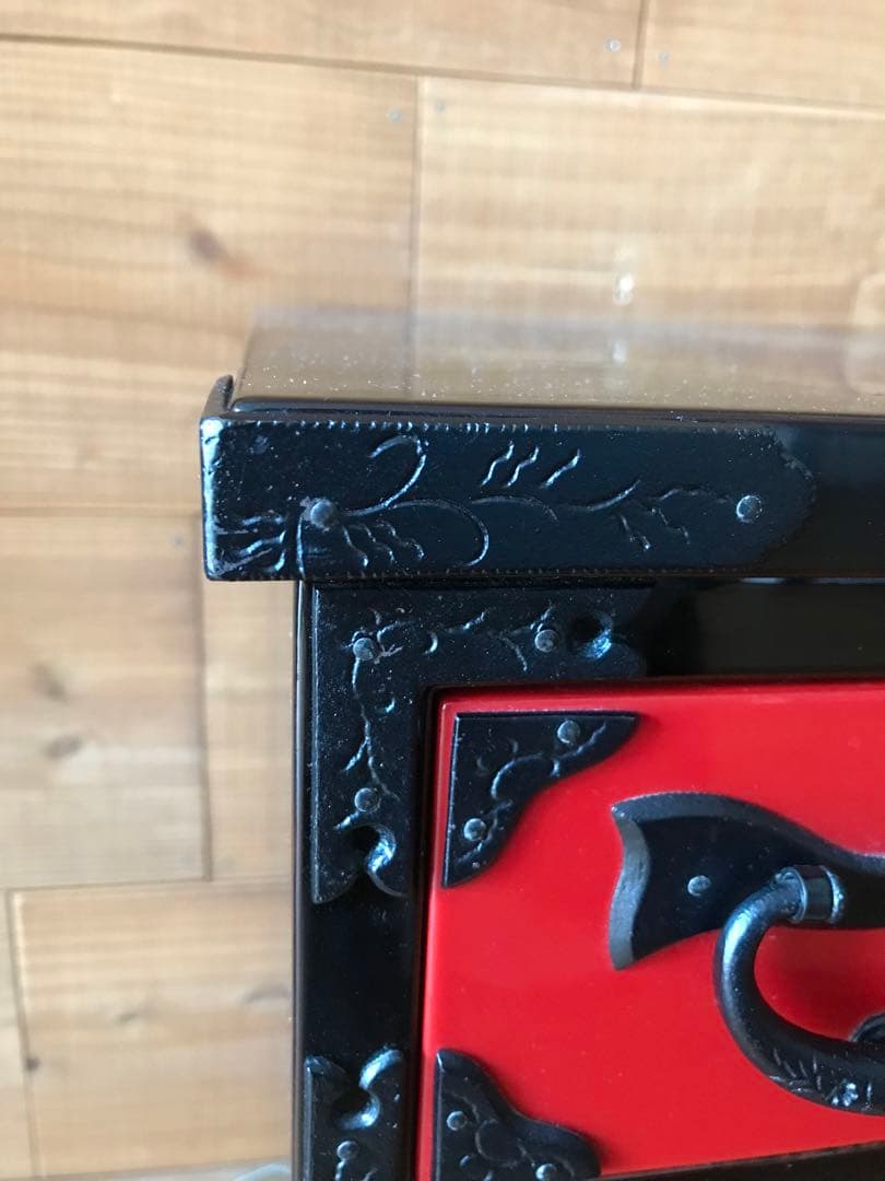 岩谷堂箪笥　姫箪笥　 赤黒呂塗 小物入れ　南部鉄金具 整理タンス　鏡面仕上げ