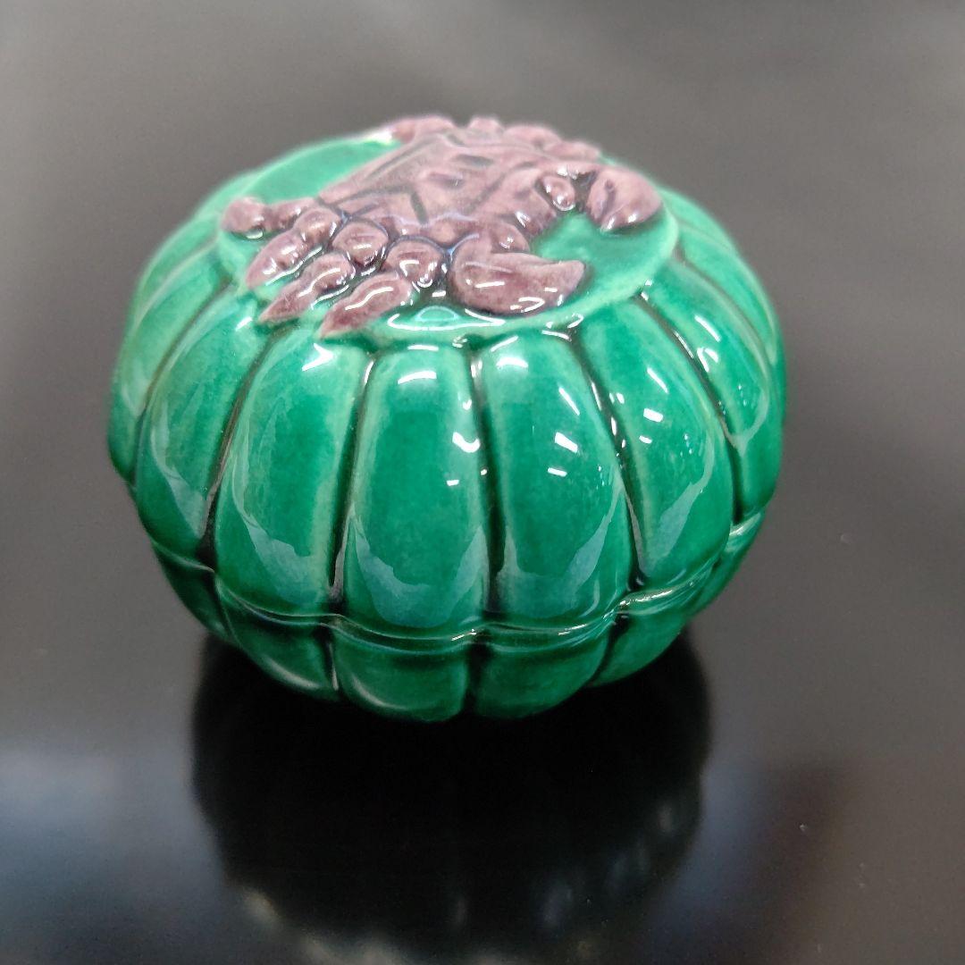 交趾焼 菊蟹 香合 二代 手塚玉堂 茶道具