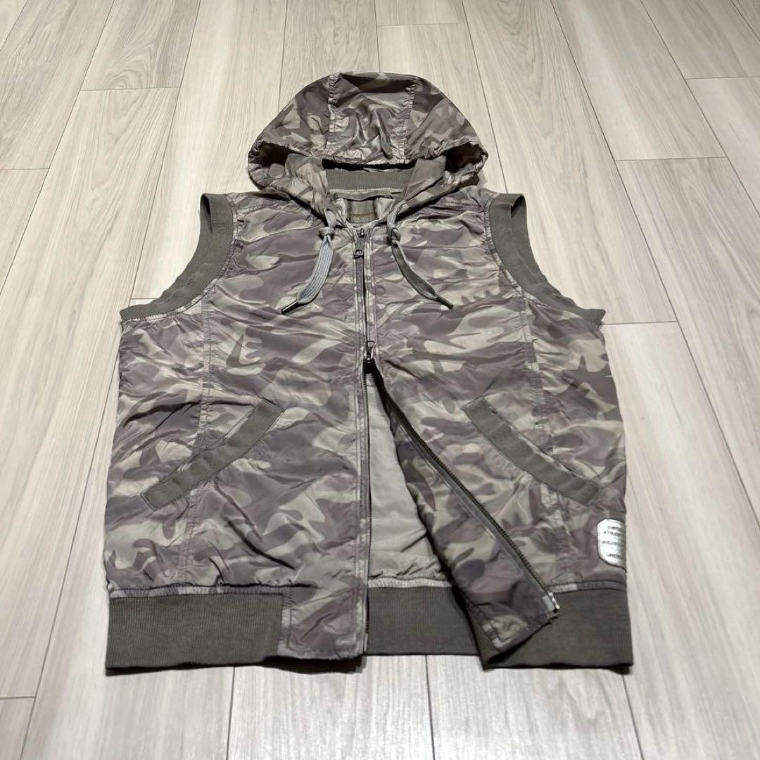 トップス 00s DIESEL camo nylon vest archive y2k