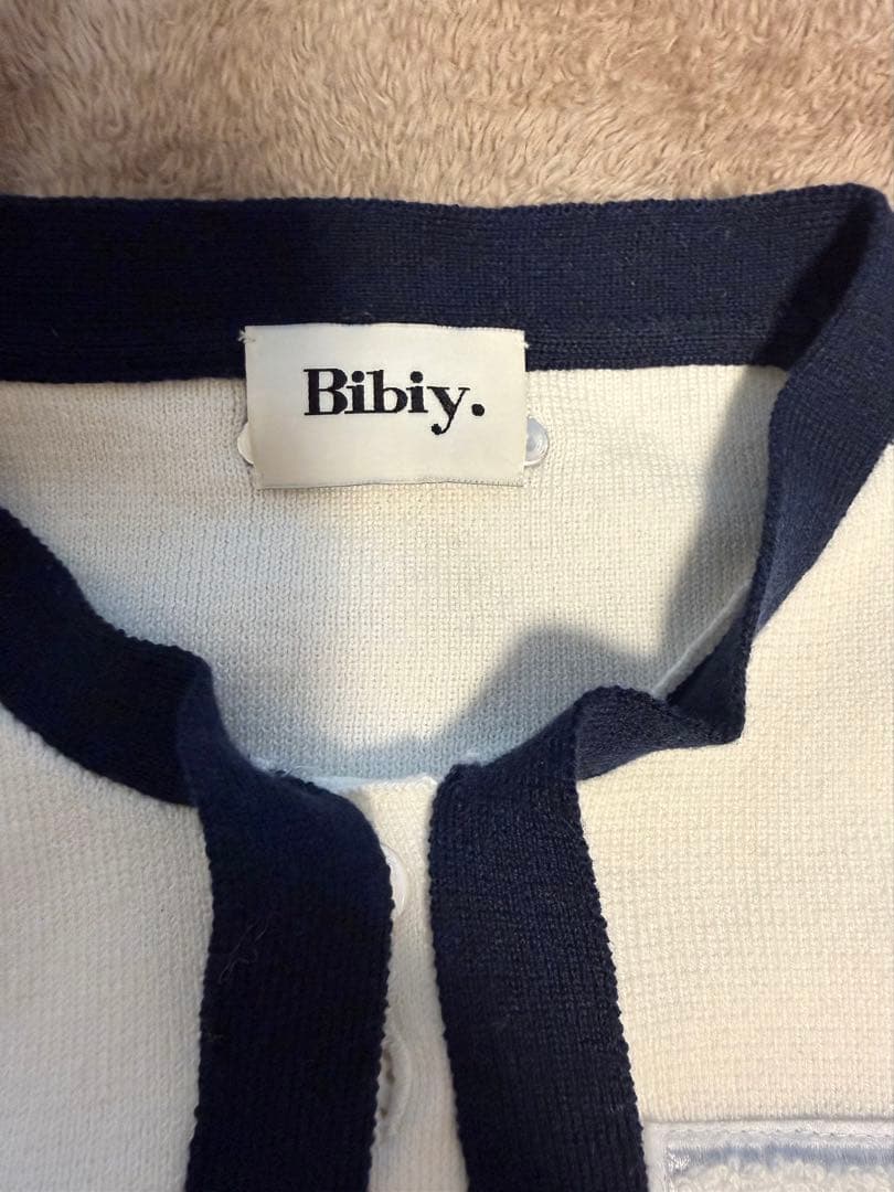限定bibiy B. CLUB TIE CARDIGAN 白