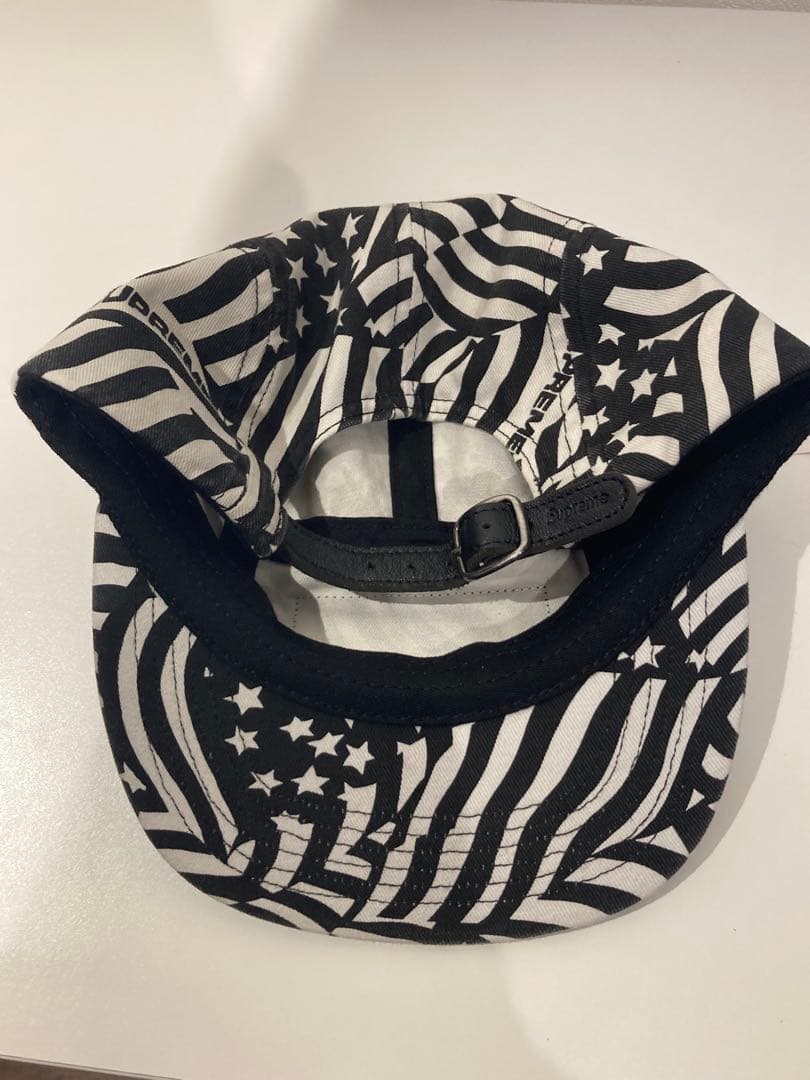未使用 20ss Supreme キャップ 星条旗 ブラックフラッグ