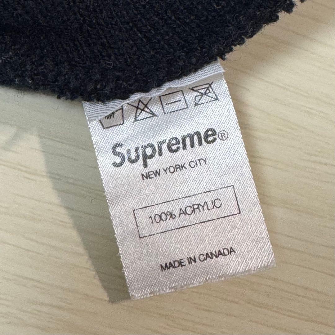 Supreme ビーニー ニット帽 ブラック ロゴレター シュプリーム 美品
