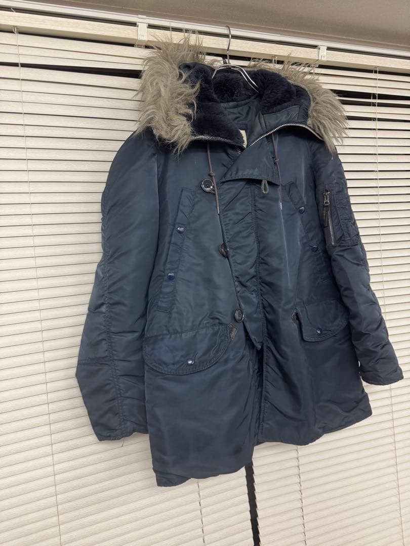 80s USA製 旧タグ ALPHA N-3B アルファ ネイビー Sサイズ