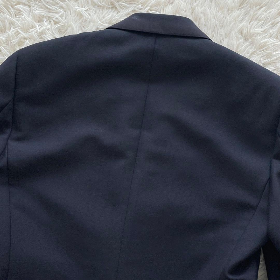 イタリア製 Belvest 紺ブレ 金ボタン ダブルブレスト モヘアブレンド