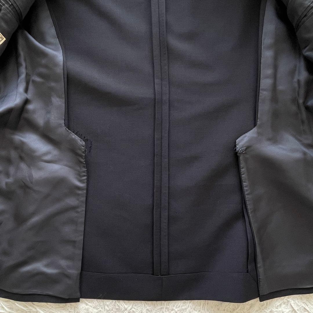 イタリア製 Belvest 紺ブレ 金ボタン ダブルブレスト モヘアブレンド