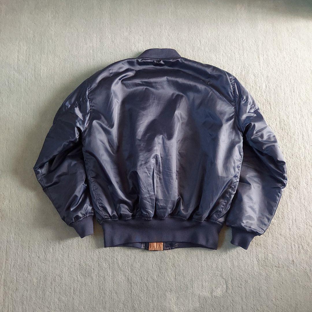 ヴィンテージ 中綿入り MA1 フライトジャケットLネイビー 短丈平成opium