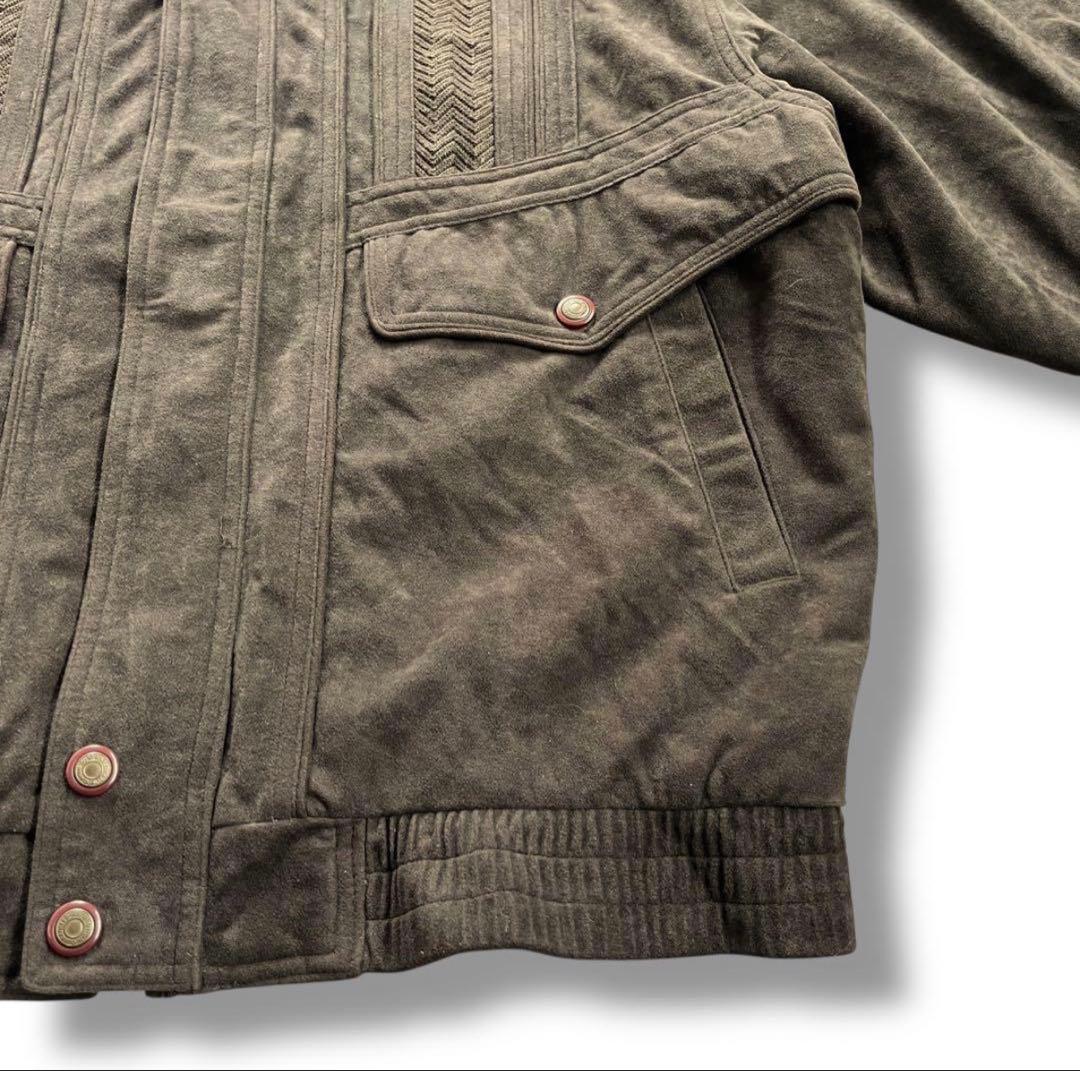 即*読様 Vintage Brown Blouson 短丈 ベロア調 ブルゾン中