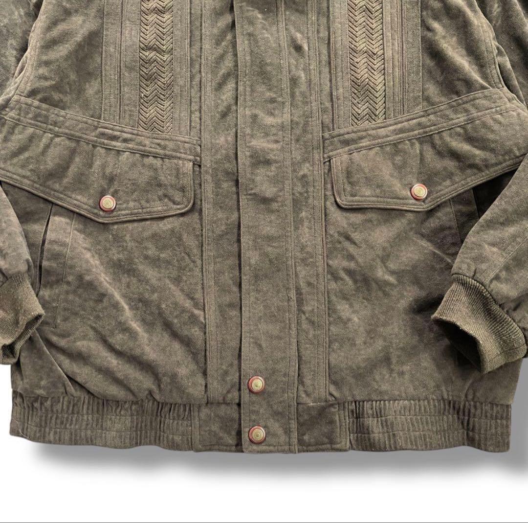 即*読様 Vintage Brown Blouson 短丈 ベロア調 ブルゾン中