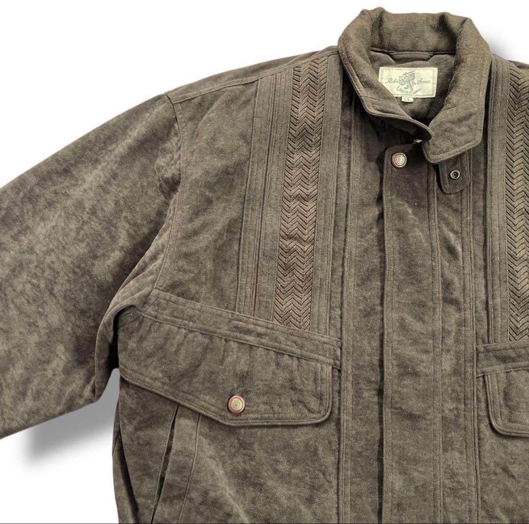 即*読様 Vintage Brown Blouson 短丈 ベロア調 ブルゾン中