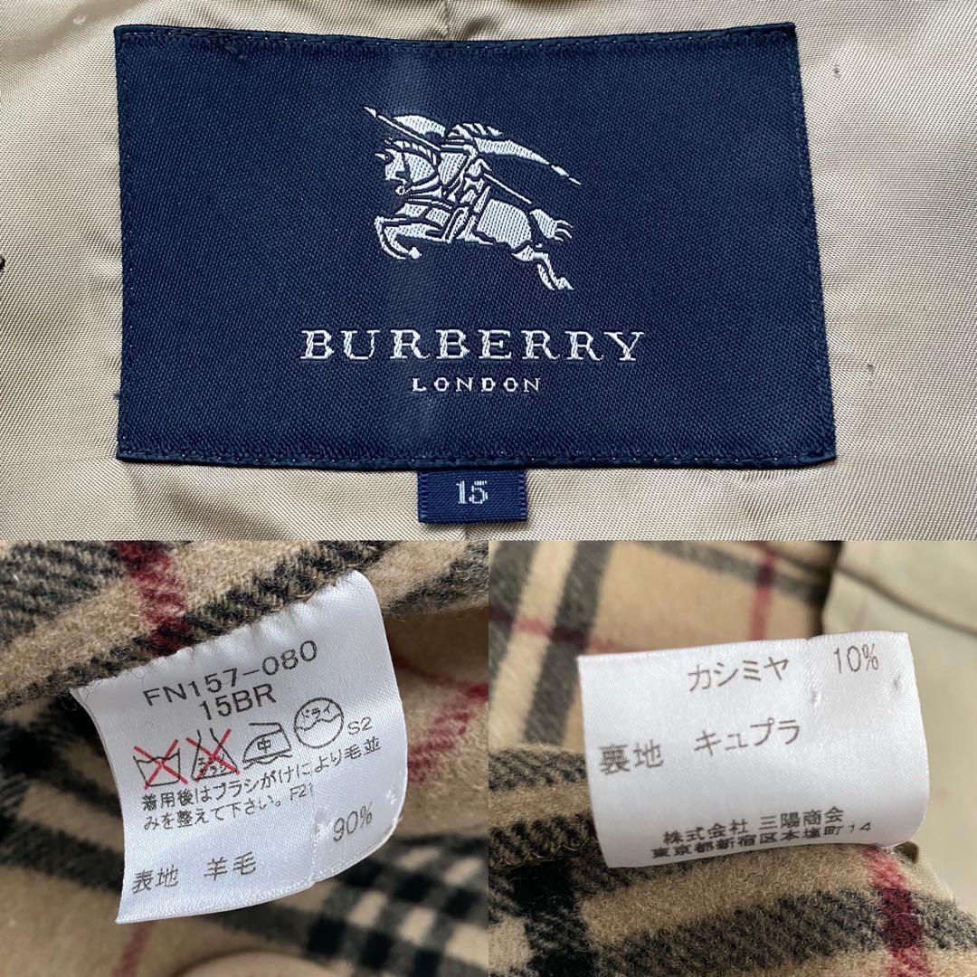 バーバリーロンドン ロングコート カシミヤ ノバチェック ダブルフェイス