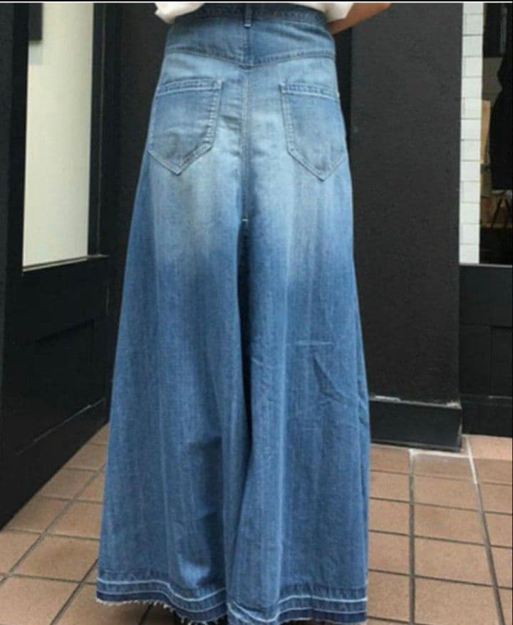 IENA 別注　woadblue デニムマキシスカート　丈お直し済　ジャーナル