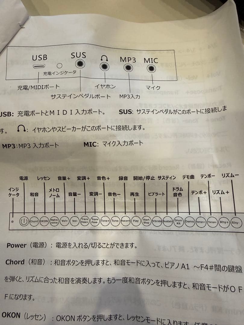 pi　電子ピアノ61盤　軽量　キャリングケース付き