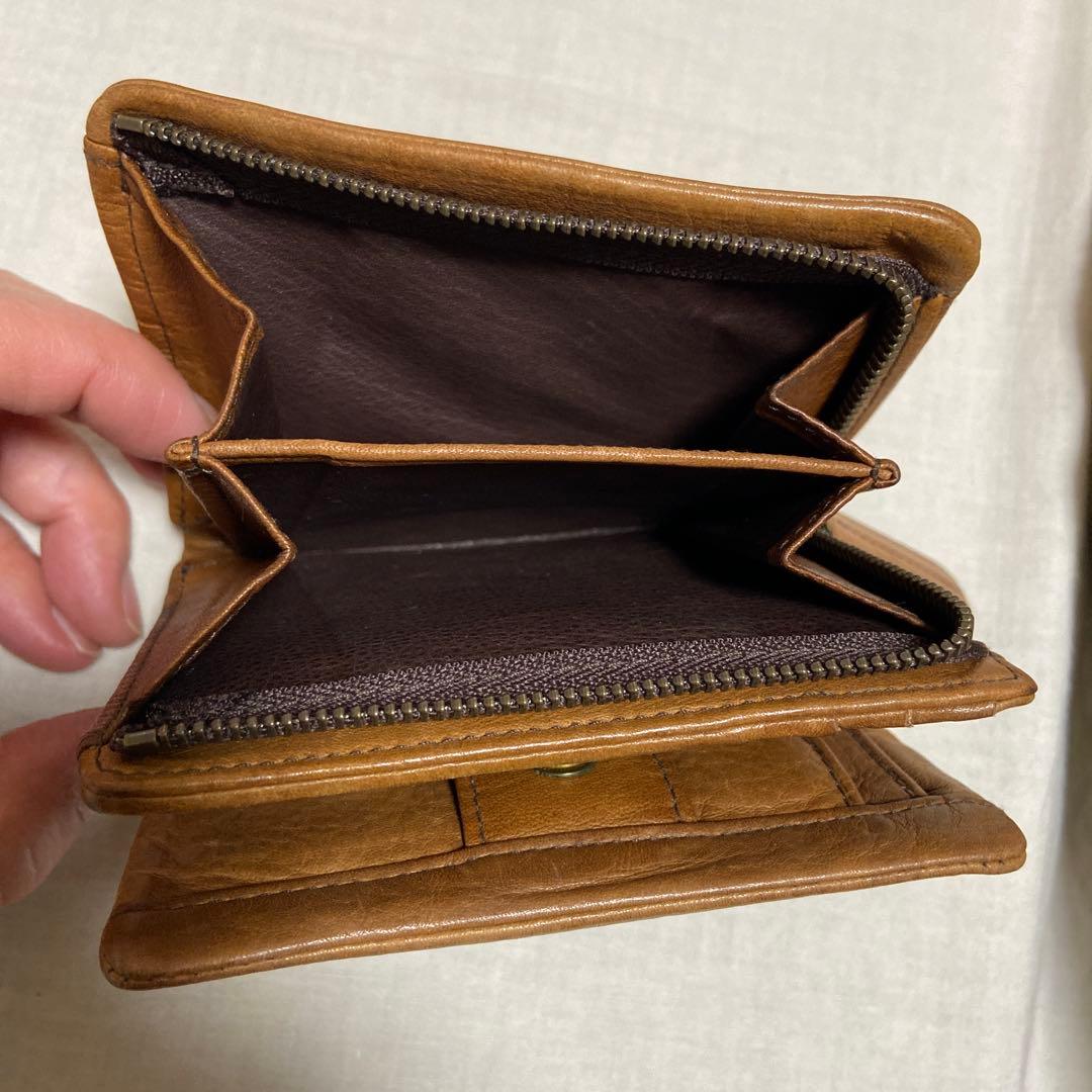 genten ブラウン 二つ折り財布