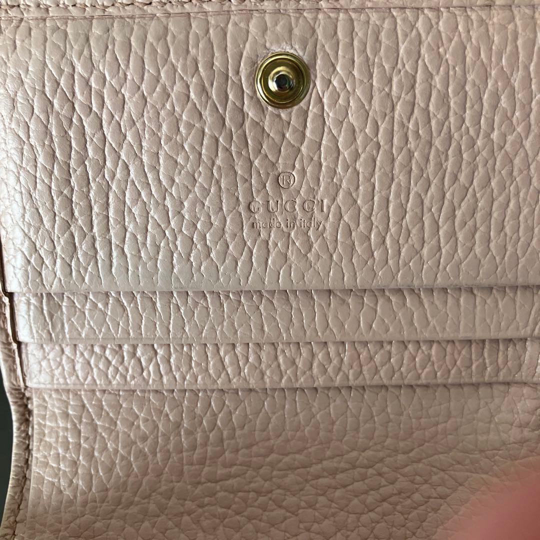 a*;様 GUCCI ミニ財布　マーモント　GGロゴ 二つ折り　ピンク