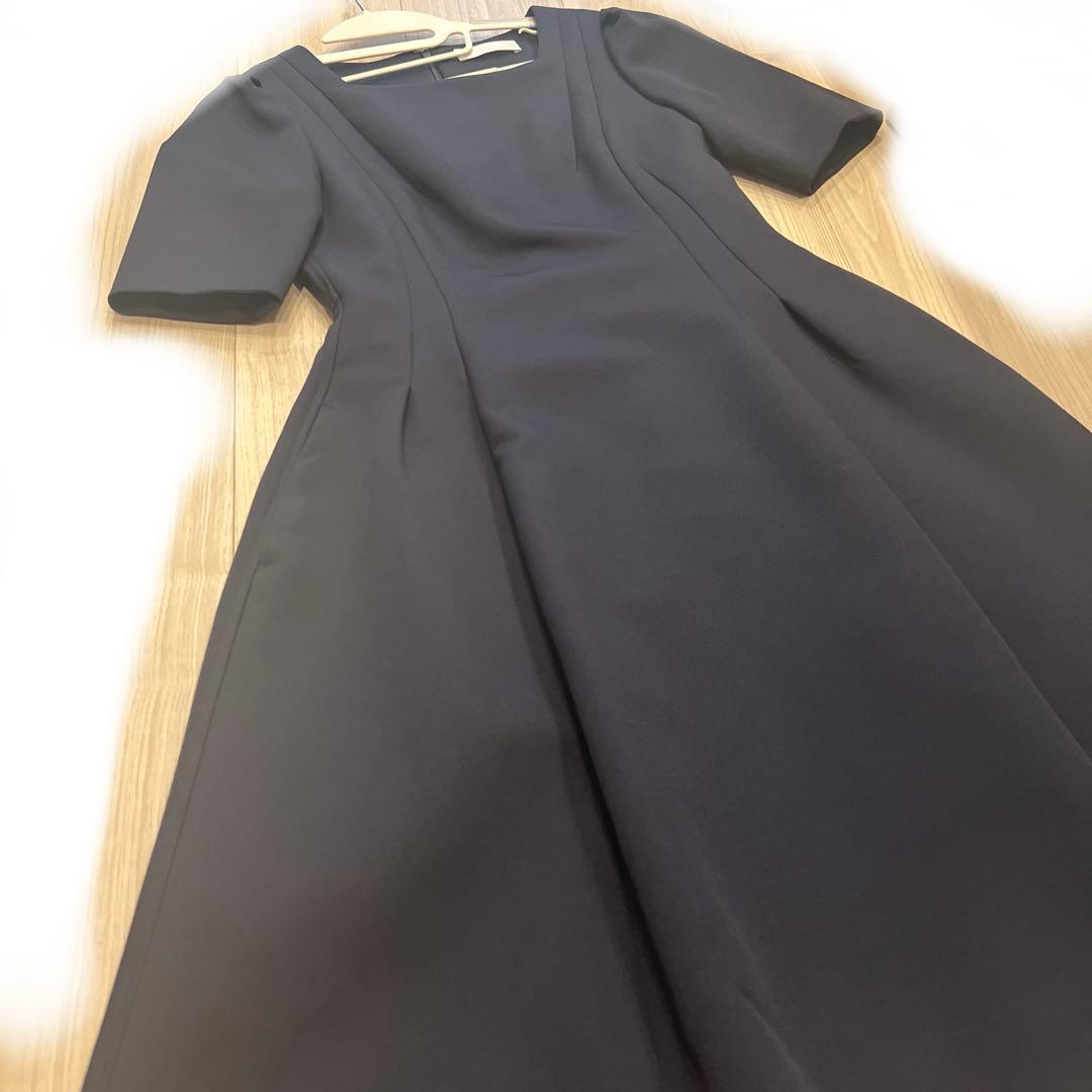 CELFORD トリプルクロスフレアワンピース 36 ネイビー Sサイズ