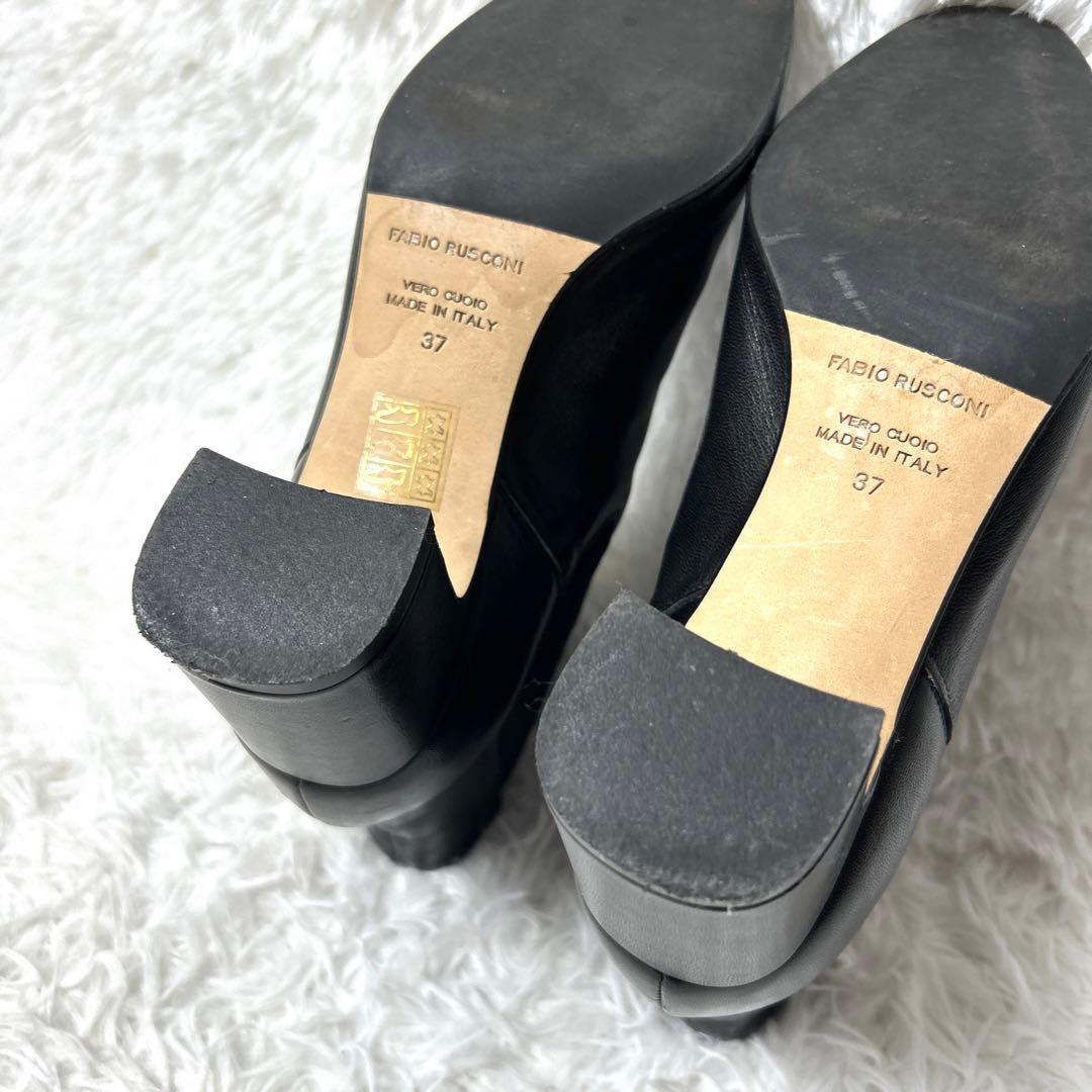 【極美品】FABIO RUSCONI レザーサイドゴアブーツ ブラック 37