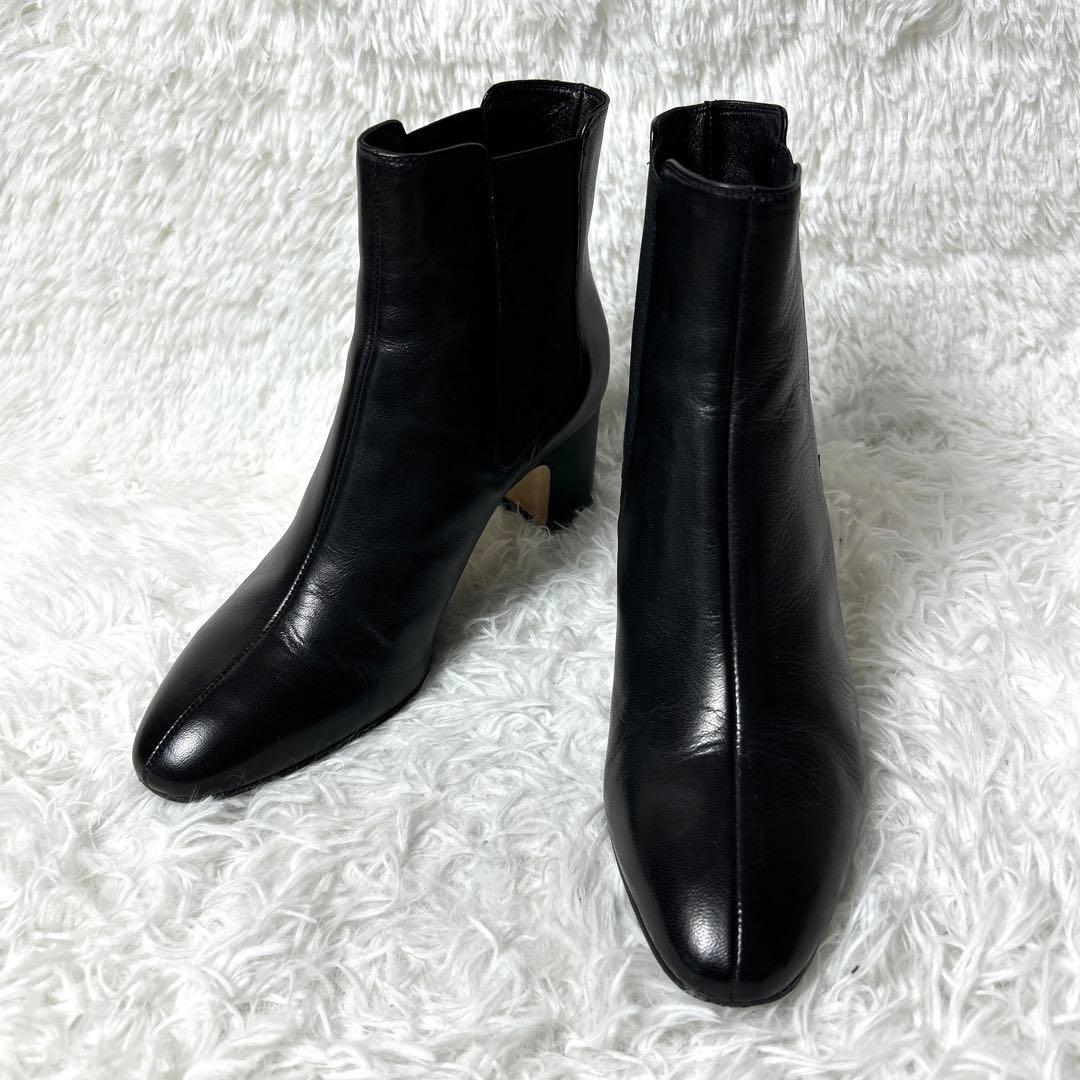 【極美品】FABIO RUSCONI レザーサイドゴアブーツ ブラック 37