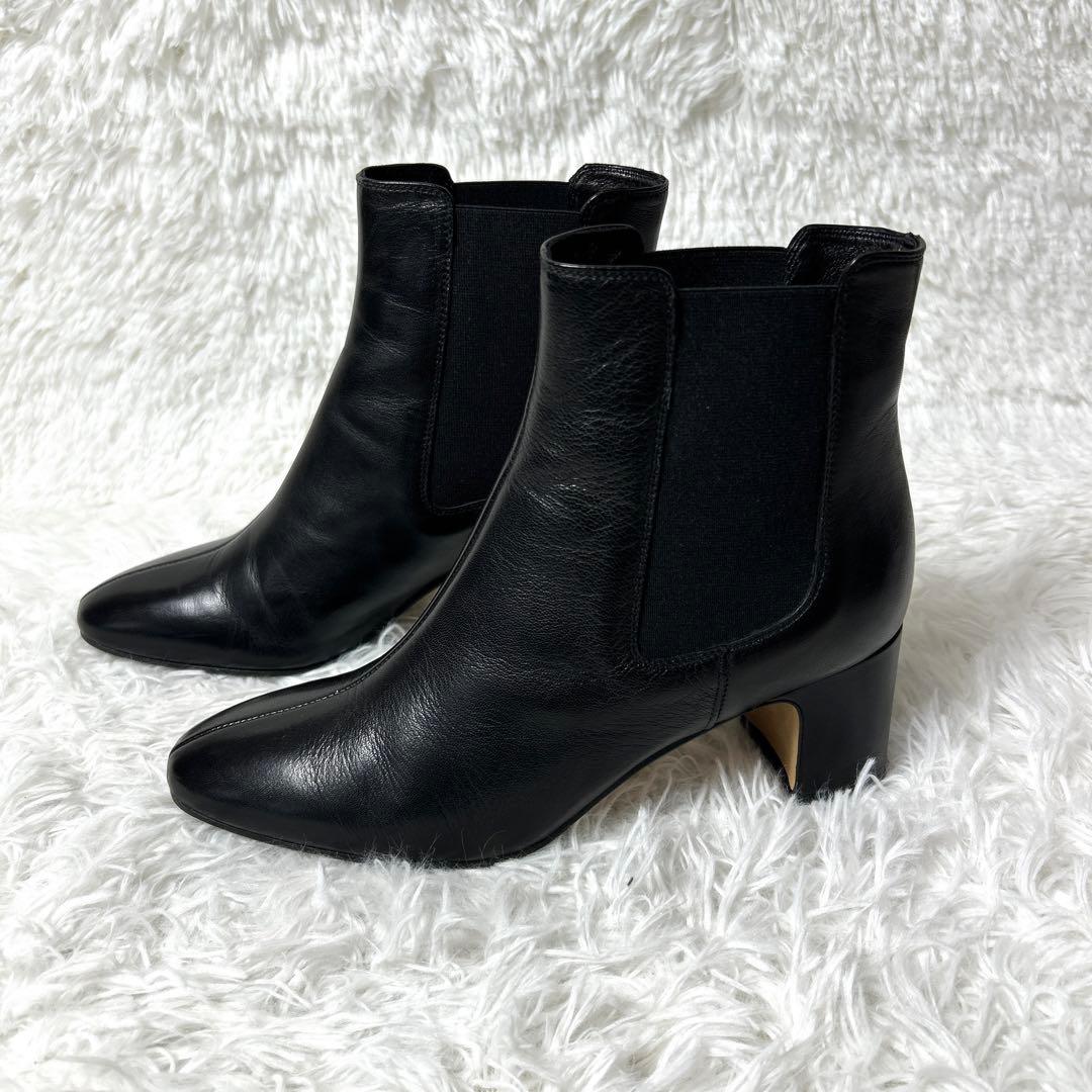 【極美品】FABIO RUSCONI レザーサイドゴアブーツ ブラック 37
