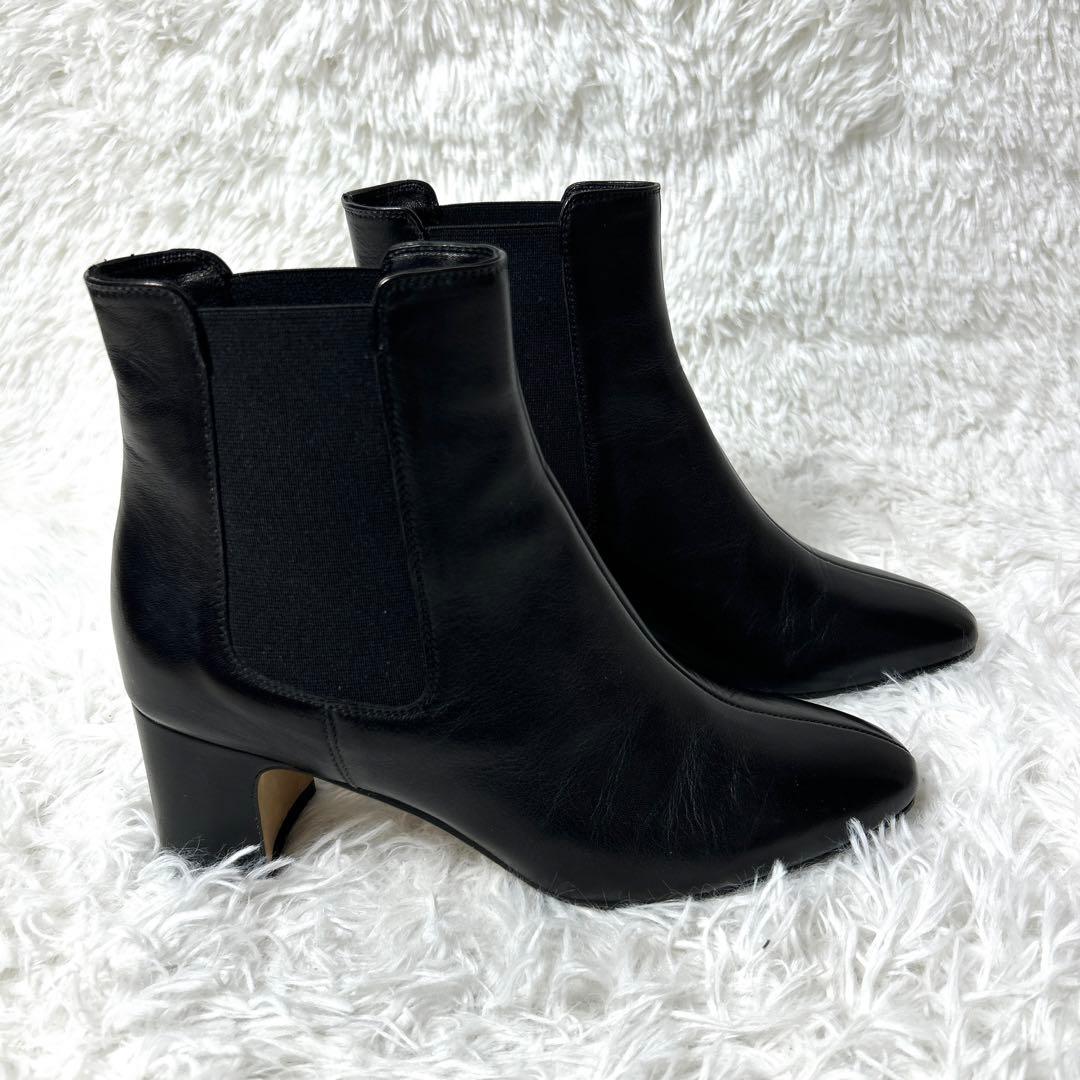 【極美品】FABIO RUSCONI レザーサイドゴアブーツ ブラック 37