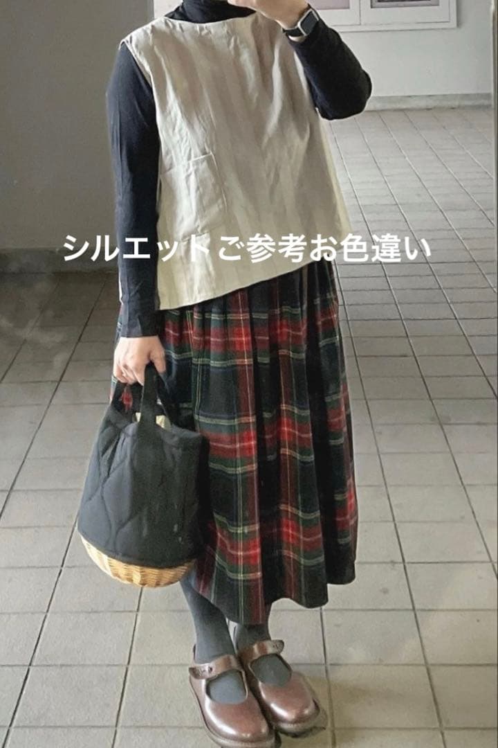 オニールオブダブリン　ウールブレンドタックチェックスカート　黒×赤美品　最終価格