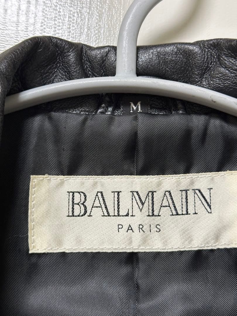 【BALMAIN】レザージャケット 羊革 ブラック Mサイズ