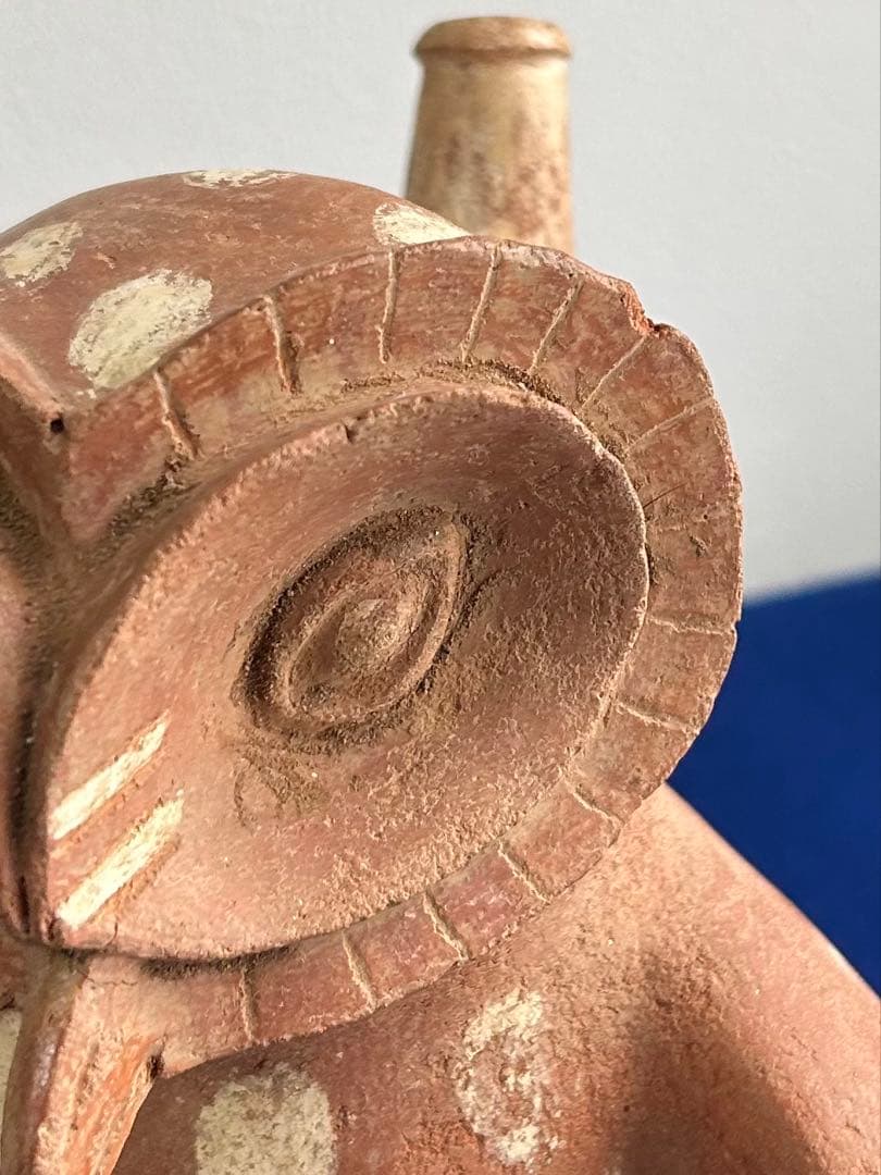 【最終値引】フクロウ型土器 ペルー モチェ文化 アンデス文明古典期 合わせ桐箱