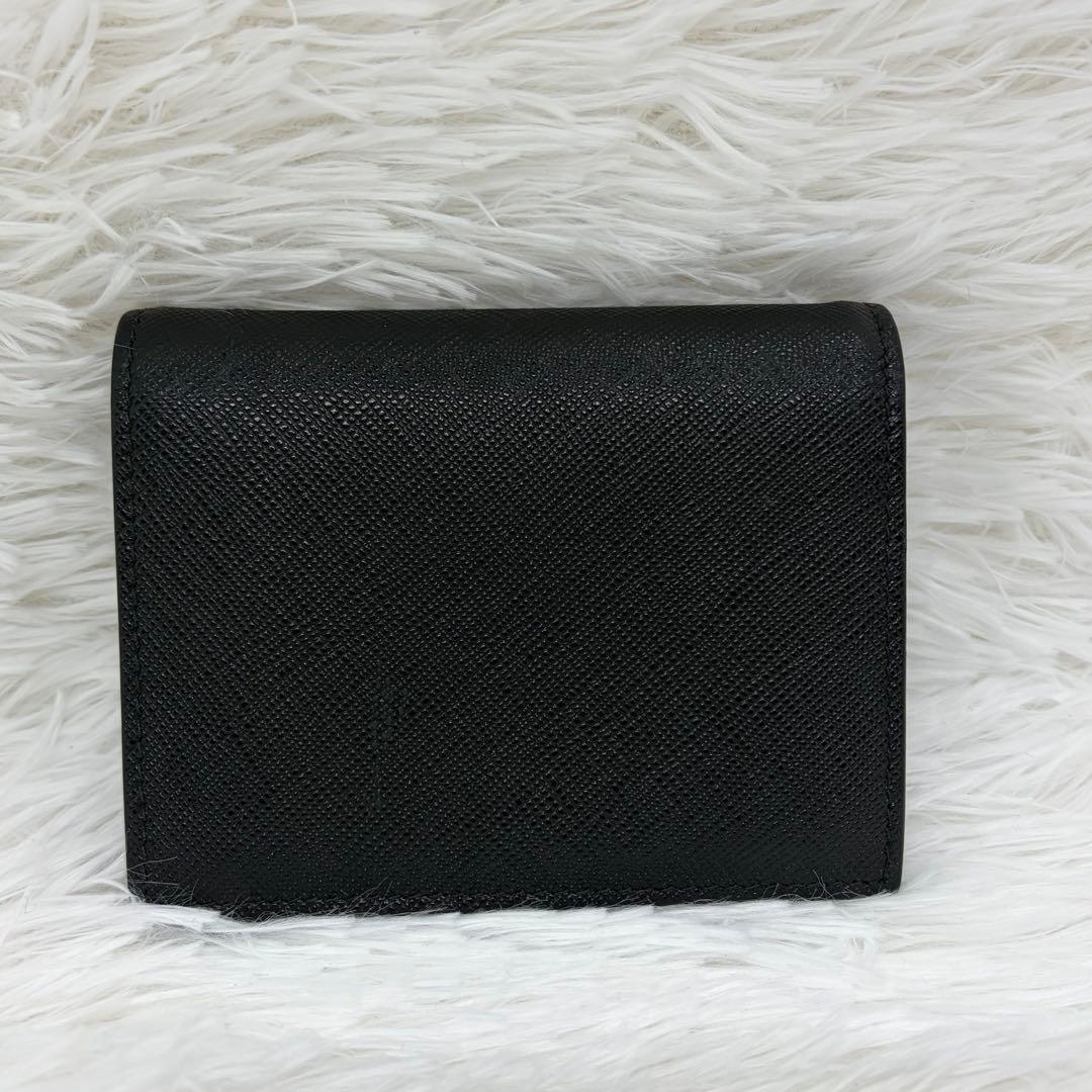 美品/希少✨️プラダ 二つ折り財布 リップ 唇 レザー シャイン ブラック