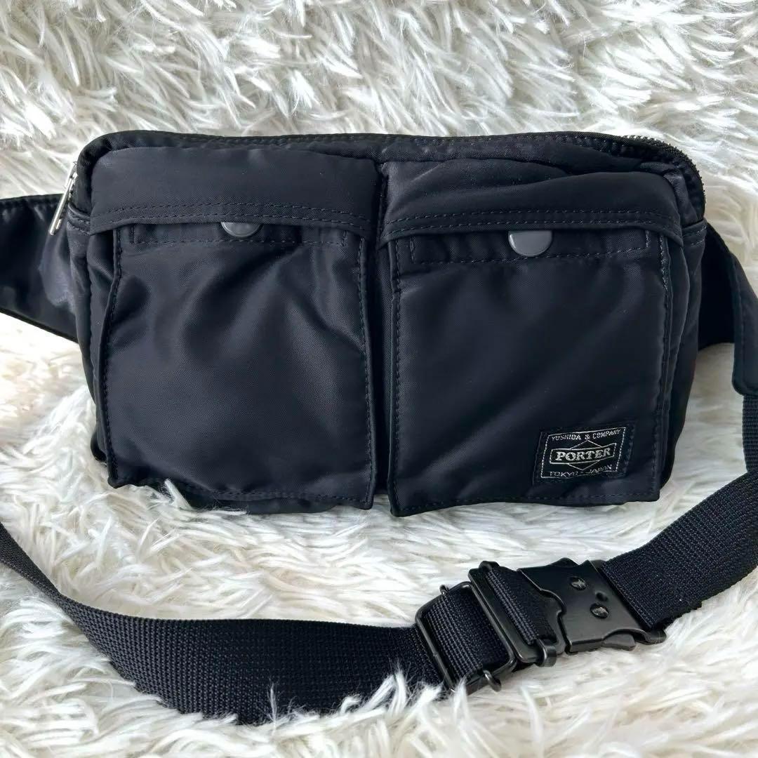未使用級　極美品　PORTER TANKER ウエストバッグ　ボディバッグ　黒