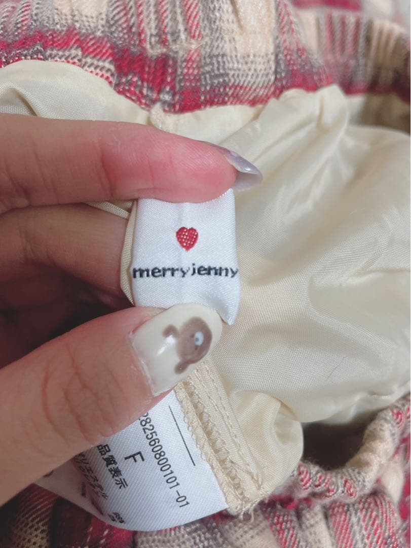Merry jennyチェックロングスカート