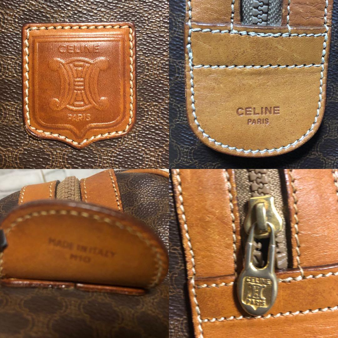 CELINE セリーヌ⭐️ボストンバッグ マカダム柄 レザー PVC