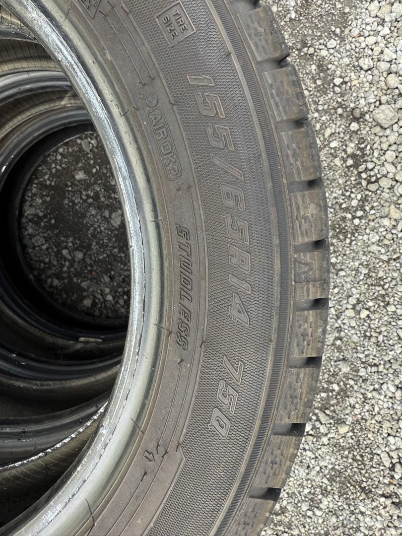グッドイヤーアイスナビ7 スタッドレスタイヤ 155/65R14 4本セット